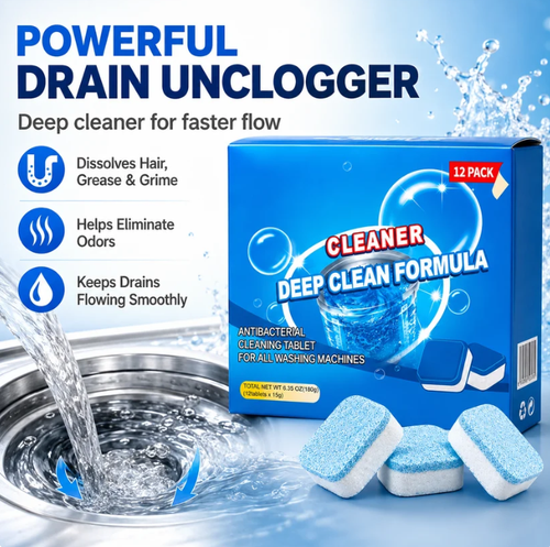 Drain Cleaning Tablets 12Pack For Sinks, Showers &Washing Machines